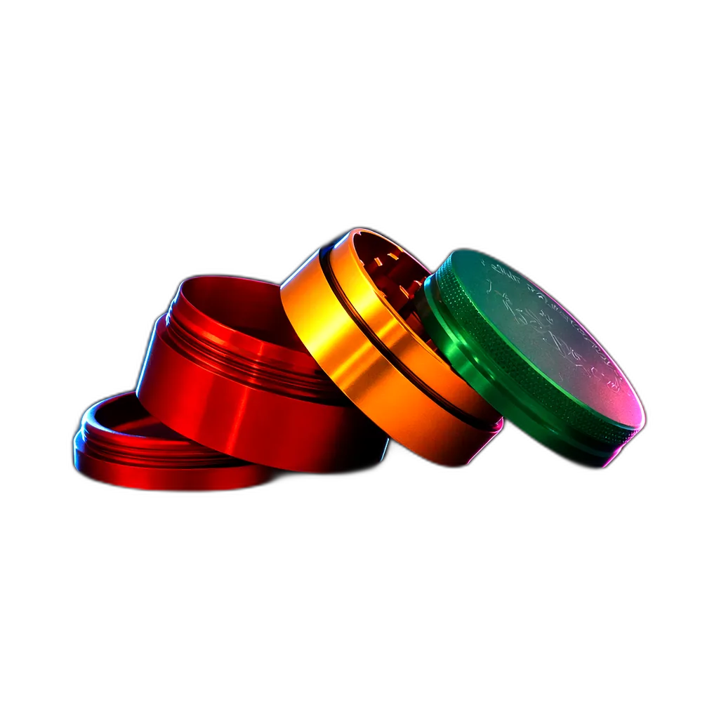 HAMMERCRAFT X RAW Aluminium Grinder S Rasta 4parts 50mm von der Seite gesehen (Seitenansicht)
