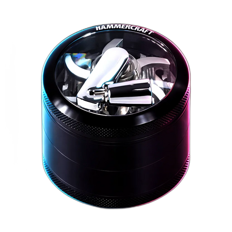 HAMMERCRAFT X RAW Aluminium Topwinding Grinder L Black 4parts 63mm