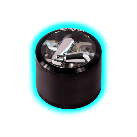 HAMMERCRAFT X RAW Aluminium Topwinding Grinder L Black 4parts 63mm
