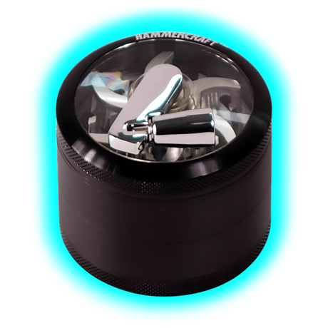 HAMMERCRAFT X RAW Aluminium Topwinding Grinder L Black 4parts 63mm