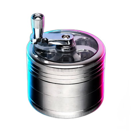 HAMMERCRAFT X RAW Aluminium Topwinding Grinder L Silver 4parts 63mm