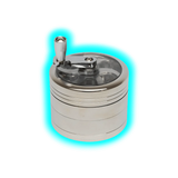 HAMMERCRAFT X RAW Aluminium Topwinding Grinder L Silver 4parts 63mm