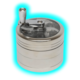 HAMMERCRAFT X RAW Aluminium Topwinding Grinder L Silver 4parts 63mm
