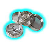 HAMMERCRAFT X RAW Aluminium Topwinding Grinder L Silver 4parts 63mm