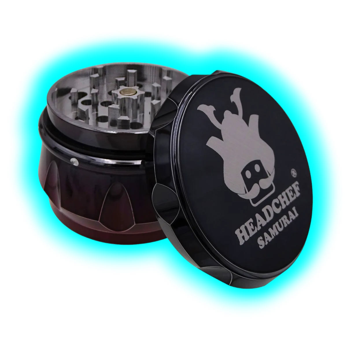 Headchef Iridescent Samurai Grinder Black Red 55mm
