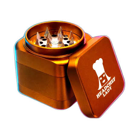 Headchef Lady Cube Grinder Gold in der Frontansicht
