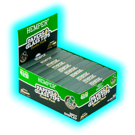 Hemper Papers and Glass Tips Combo Pack Brown Box 20pcs