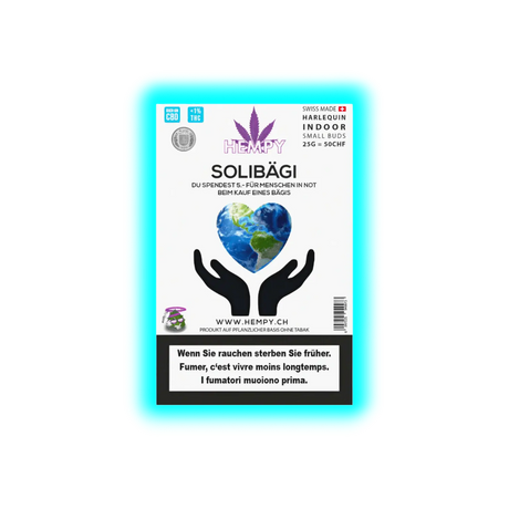 10g Solbagi Hanfblüten, CBD-reich, in einer umweltfreundlichen Verpackung