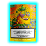 Zitronen-Illustration auf Misch Lemon Haze (25g). Sichtbare Details: 25% CBD, 0,9% THC, Preis CHF 19.90 und Warnhinweise.
