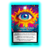 Wonderhaze Best Indoor Quality‘ Packung mit flammendem Auge und Wolken-Design über dreisprachigen Warnhinweisen.