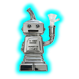 High Robot Glass Bong Chrome Silver