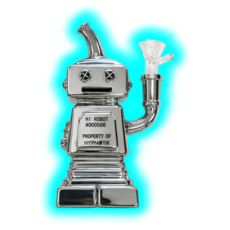High Robot Glass Bong Chrome Silver