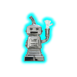 High Robot Glass Bong Chrome Silver