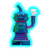 High Robot Glass Bong Green/Purple/Yellow Gradient