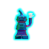High Robot Glass Bong Green/Purple/Yellow Gradient
