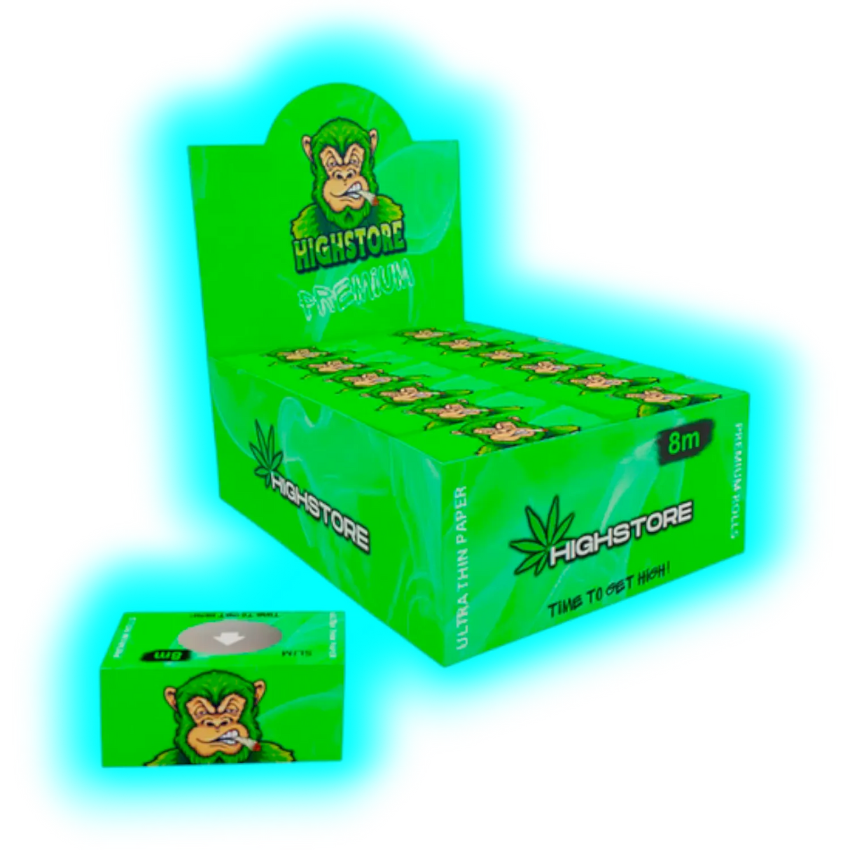 Highstore Premium Smoking Rolls 8m Green Ultra Thin Box 24pcs