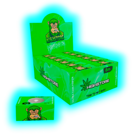 Highstore Premium Smoking Rolls 8m Green Ultra Thin Box 24pcs