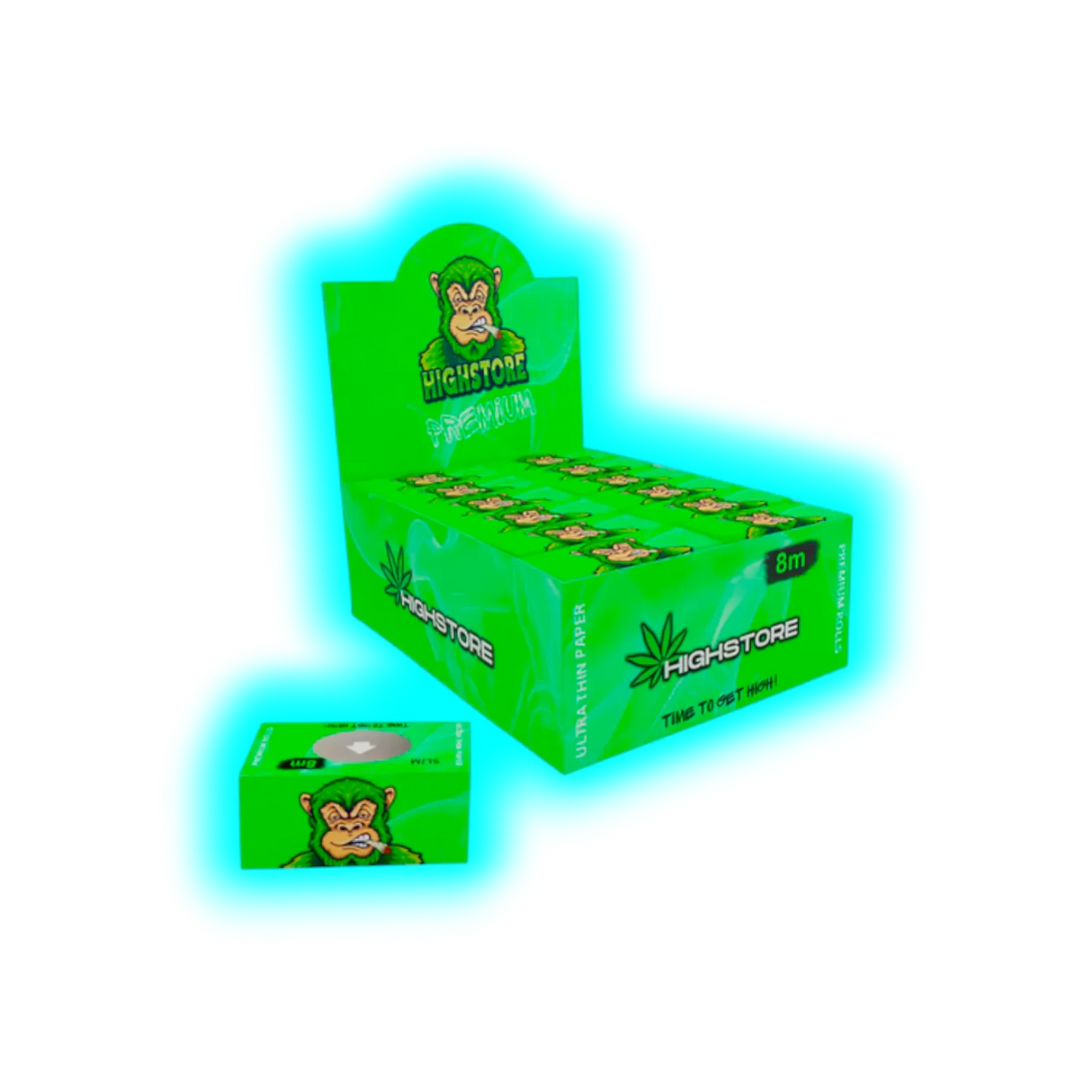 Highstore Premium Smoking Rolls 8m Green Ultra Thin Box 24pcs