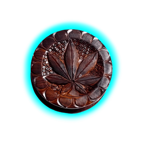 Holz Grinder Hanfblatt dunkel