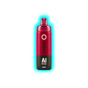 Rotes und schwarzes E-Zigaretten-Gerät mit der Aufschrift 'O PRO' und 'AI ADAPTIVE FLOW'
