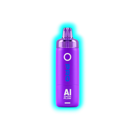 Lila zylindrisches Gerät mit abgerundetem oberen Teil und der Aufschrift 'O PRO AI ADAPTIVE FLOW'