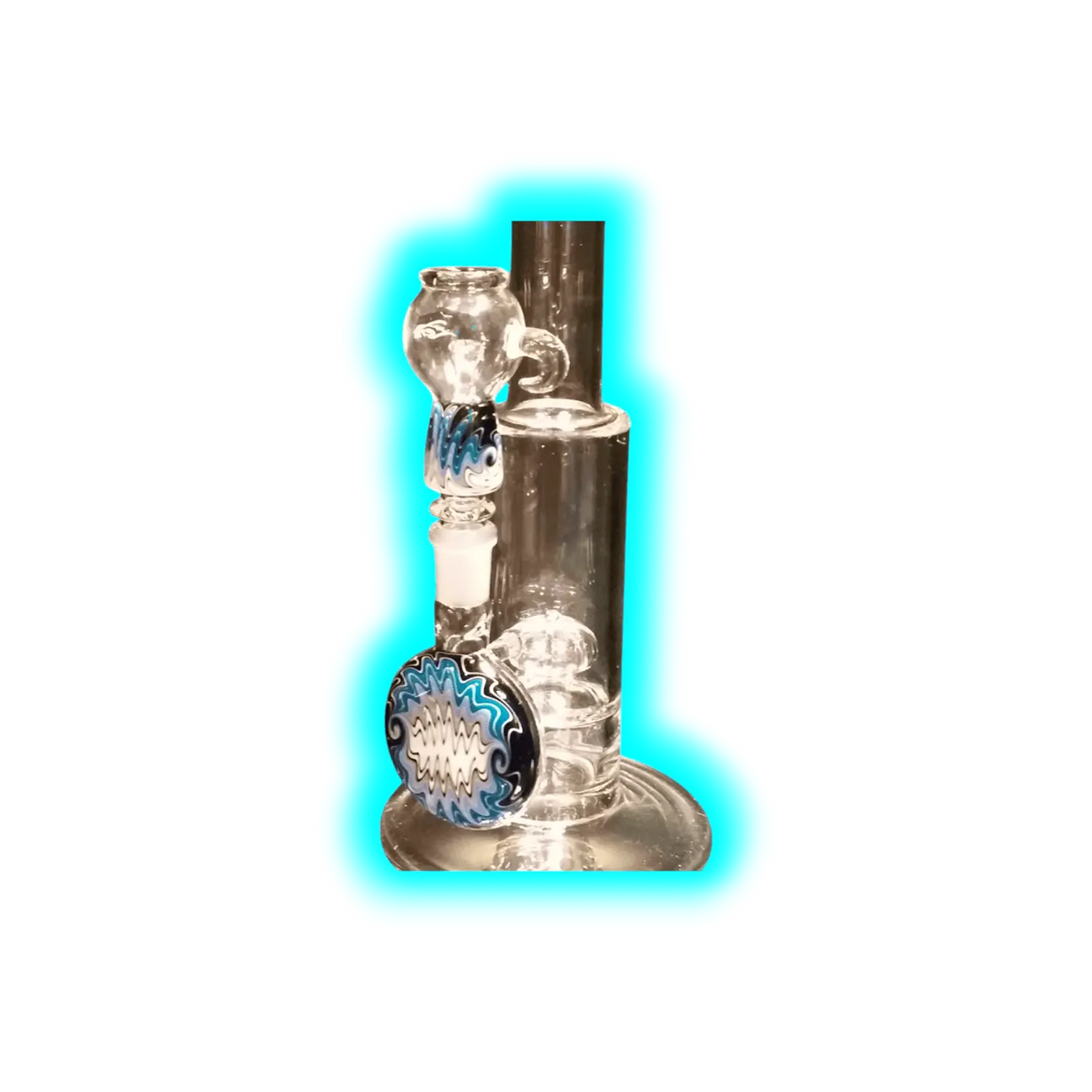 Inverted Showerhead Bubbler Farbig Blau Gekröpft