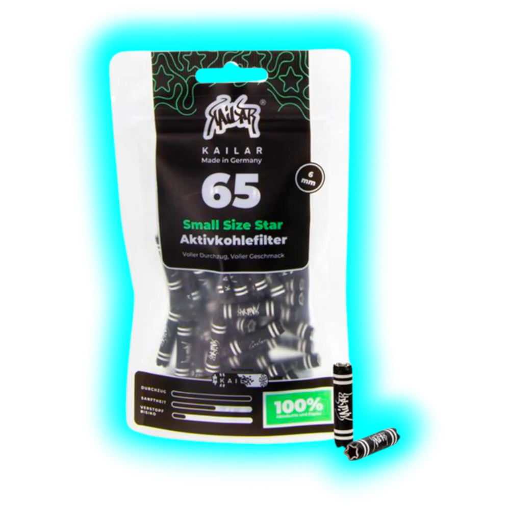 Kailar Star Aktivkohlefilter 6mm Black 65pcs