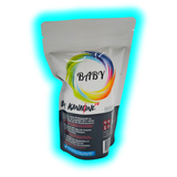 Verpackung mit der Aufschrift 'BABY by KANAONE 2.0' und mehrfarbigem Kreis auf weißem Hintergrund