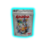 Verpackung mit farbiger Tigerillustration und der Aufschrift KANaONE 2.0 PURPLE OUTDOOR CBD < 20% THC < 1% 30 g