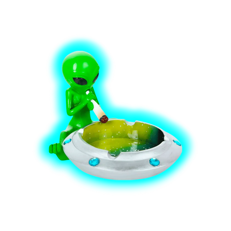 Keramik Aschenbecher Alien Green UFO