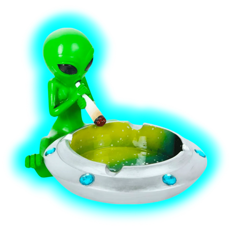 Keramik Aschenbecher Alien Green UFO