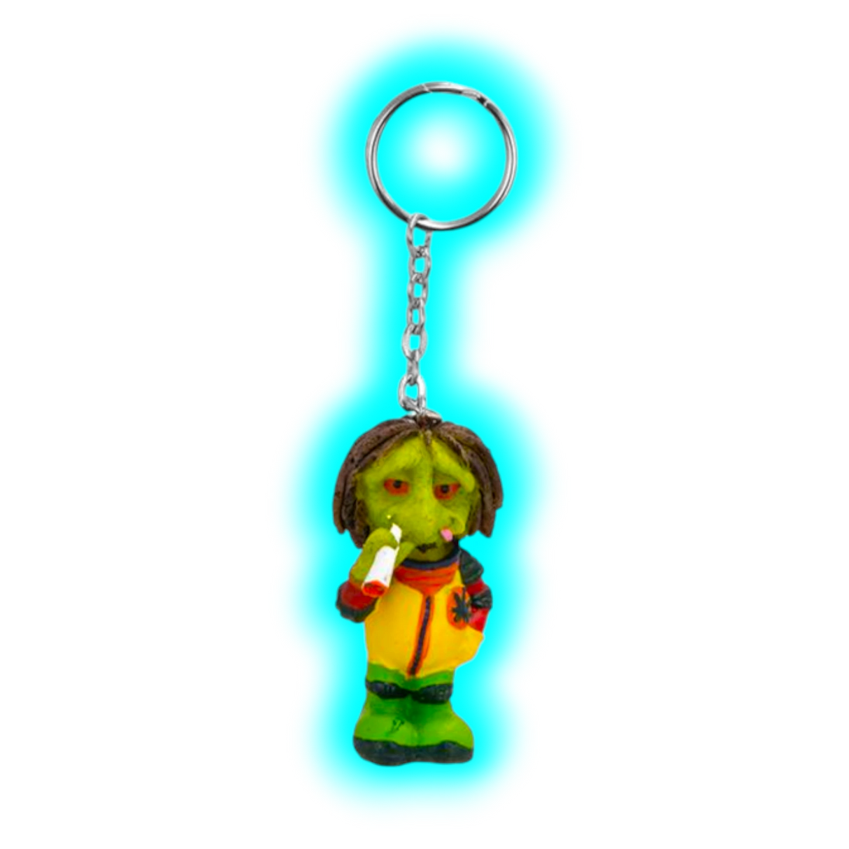 Keychane Stoned In Space Alien Rasta Polyresin