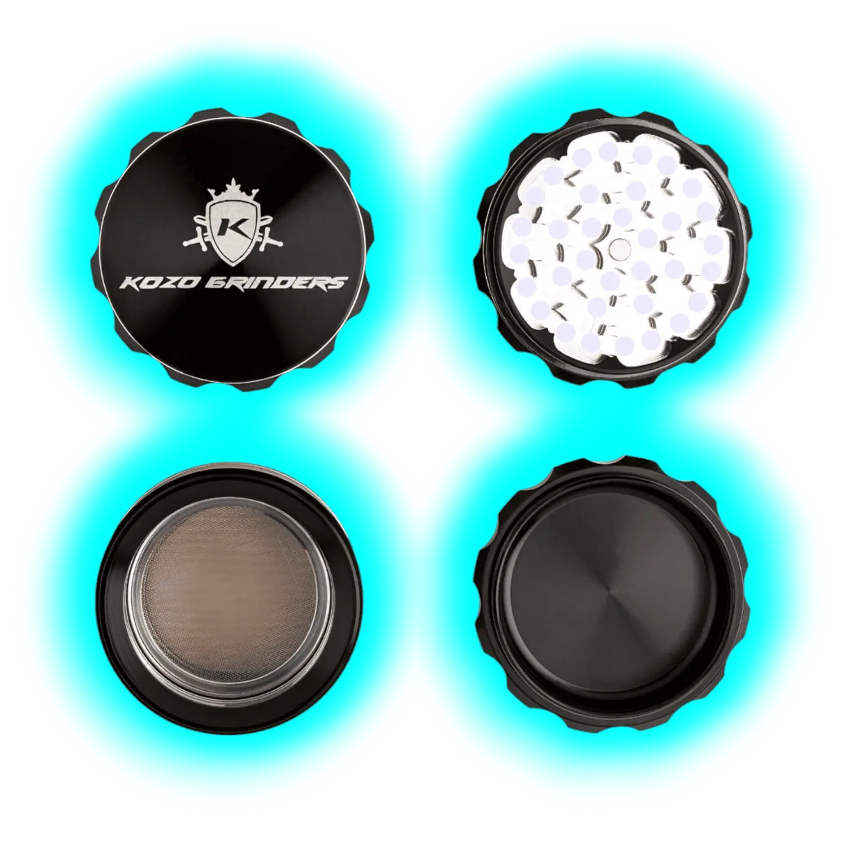 KOZO Grinder Black 4 Parts 62mm