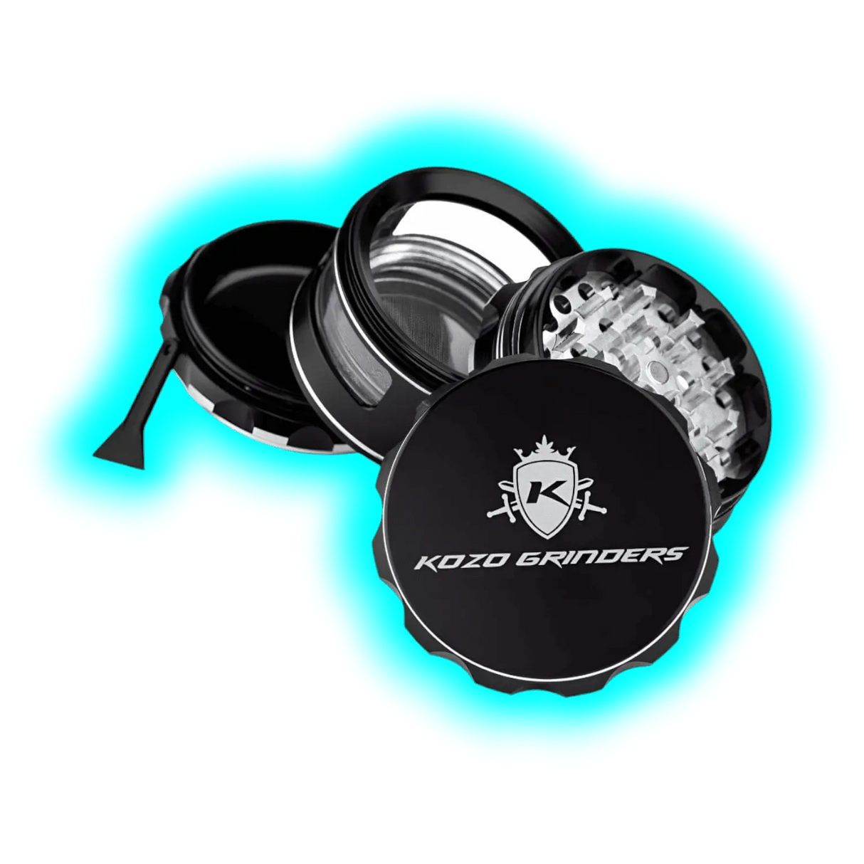 KOZO Grinder Black 4 Parts 62mm