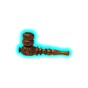 Kulu Carved Shotgun Pipe, Screwable 11 cm