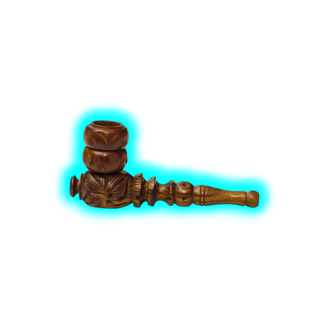 Kulu Carved Shotgun Pipe, Screwable 11 cm