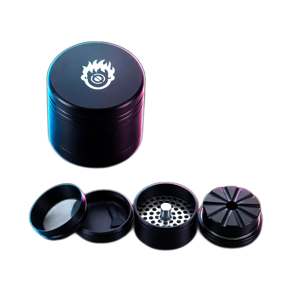 Kush Bong Grinder Alu Black 4 Parts 56mm