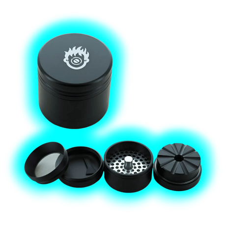 Kush Bong Grinder Alu Black 4 Parts 56mm