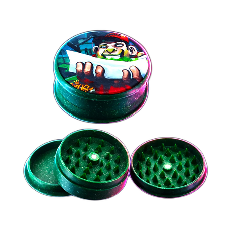 Kush Bong Rolling Hemp Grinder 3 Part 50mm Green