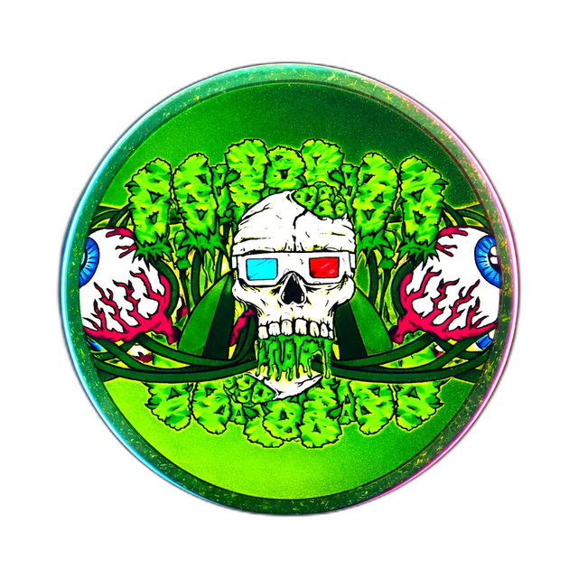 Kush Bong Skeleton Hemp Grinder 3 Part 50mm Green