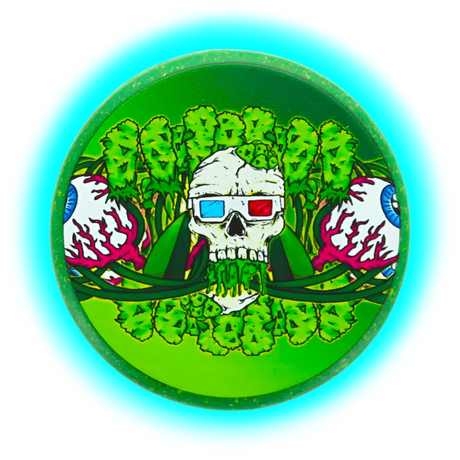 Kush Bong Skeleton Hemp Grinder 3 Part 50mm Green