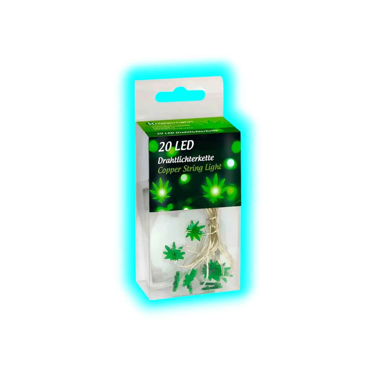 LED Drahtlichterketter "Hanf", 20 LED Grün