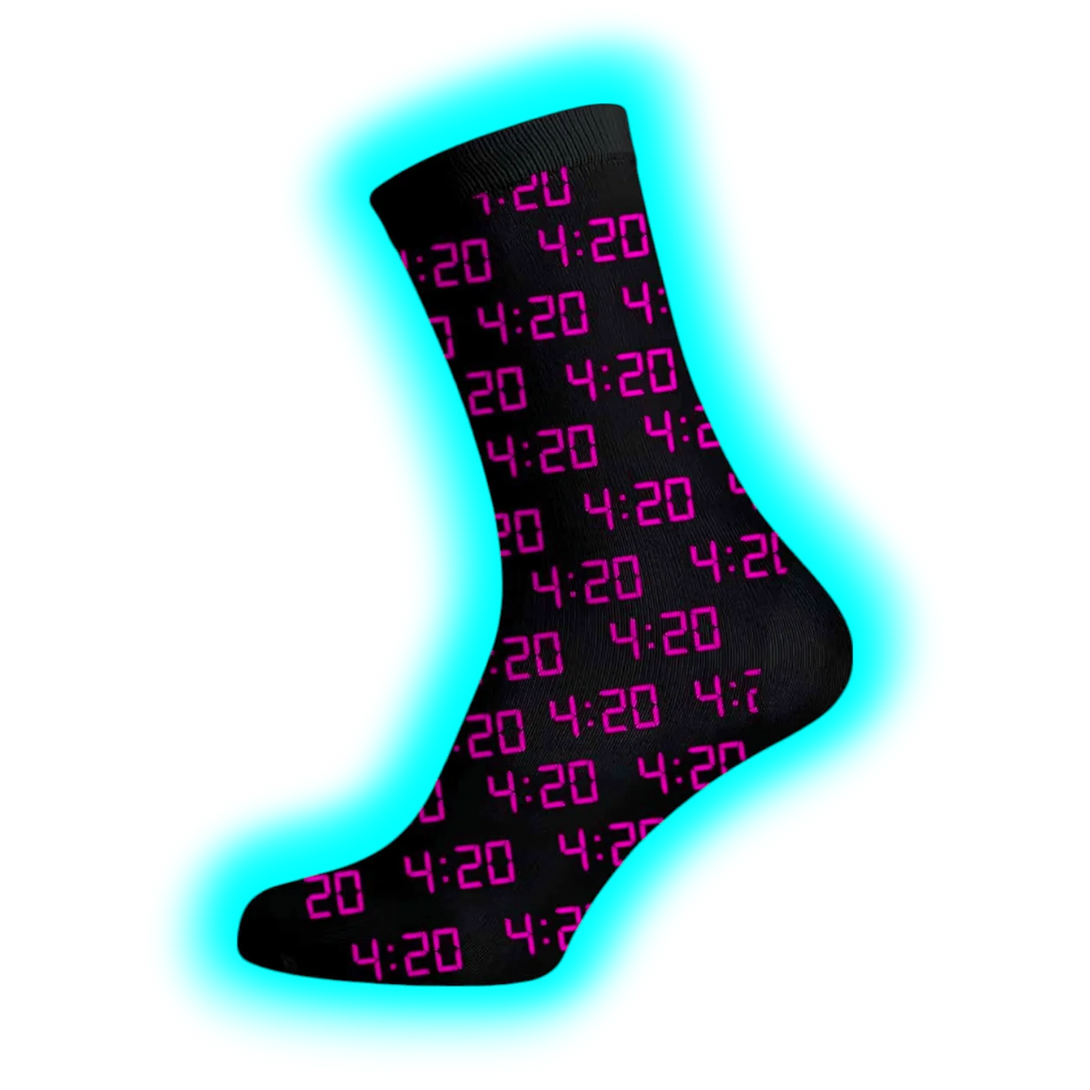 Long Socks Size 36-42 Black 420 Alarm Pink