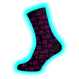 Long Socks Size 36-42 Black 420 Alarm Pink