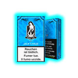 Blaue Verpackung von Jack's Smoke mit CBD-Produkt, das die Marke und den Inhalt klar darstellt