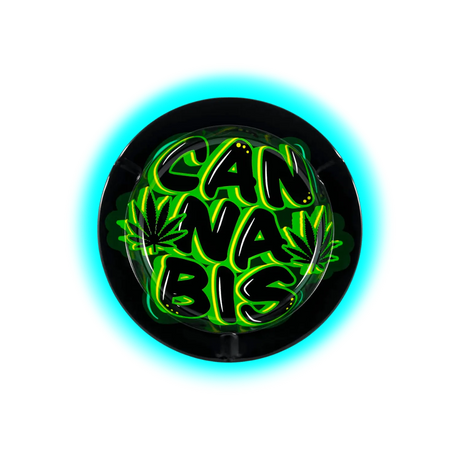 Metal Tin Ashtray - Cannabis