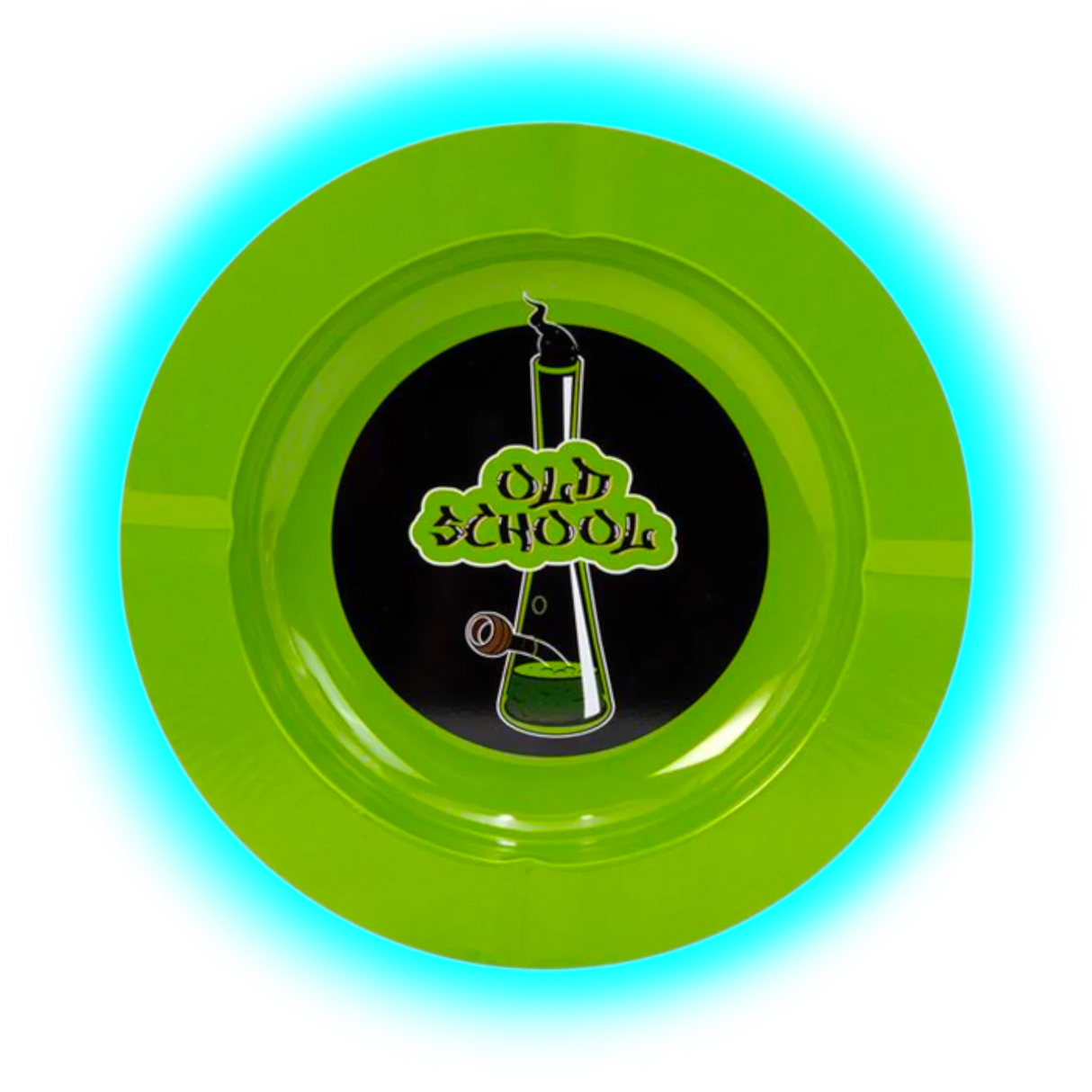 Metal Tin Ashtray Old School Hollandbong Green
