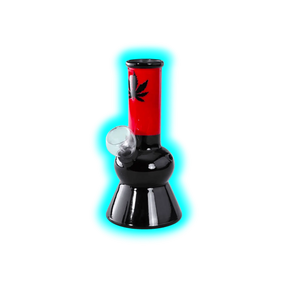 Minibong with Leaf Red Black 13.6cm
