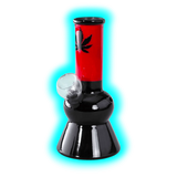 Minibong with Leaf Red Black 13.6cm