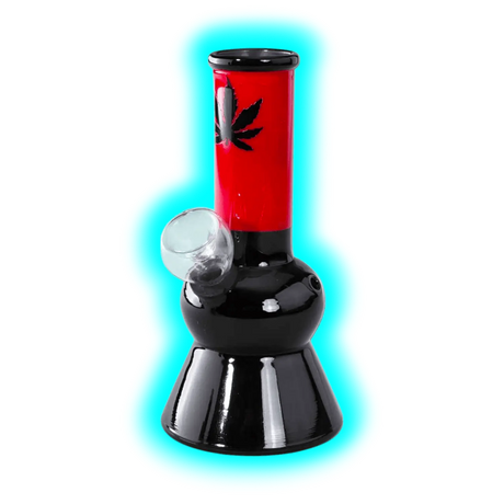 Minibong with Leaf Red Black 13.6cm